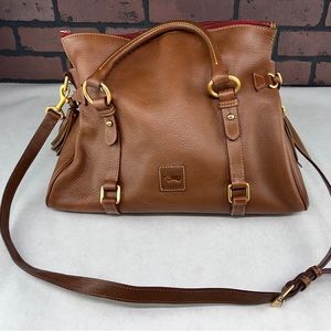 Vintage Dooney & Bourke Florentine Chestnut Medium Crossbody Satchel